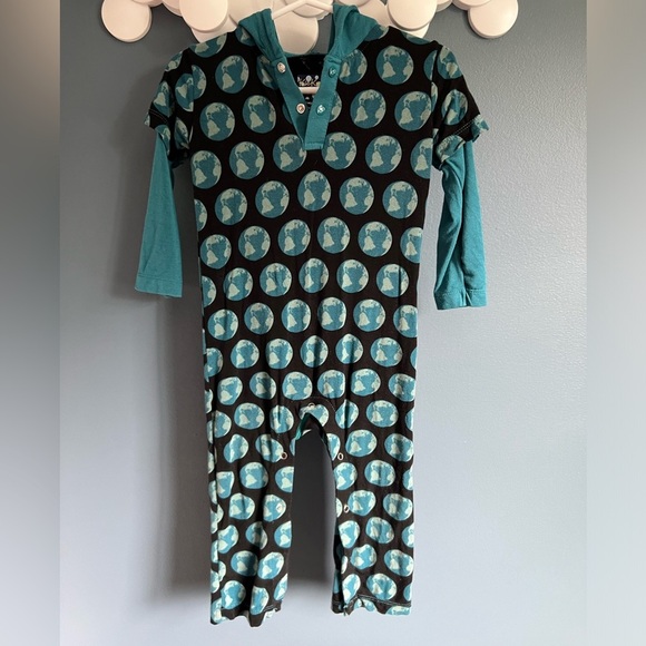 KicKee Pants Polo Romper - Midnight Environment Protect - Picture 1 of 9
